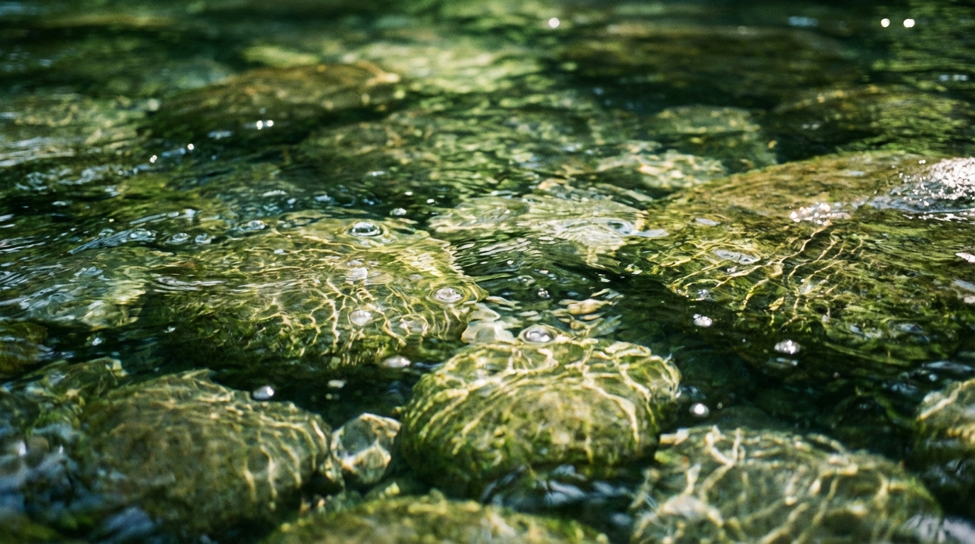 Dramatic limestone canyon with emerald river and forest canopy